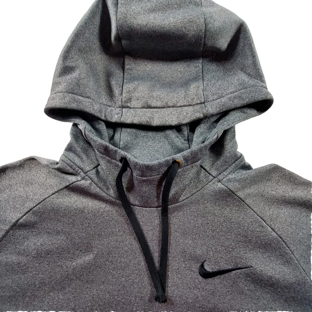 Nike Therma-FIT Hoodie XXL Gray Pullover‎ Swoosh Athletic Sweatshirt